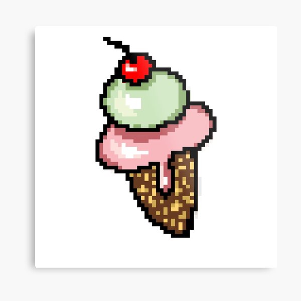 Pixel Cone Metal Print