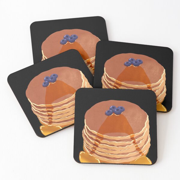 Item preview, Stack of Pancakes with Blueberries and Maple Syrup Original Artwork by Lucas Ta - Black designed and sold by LucasTaStore.