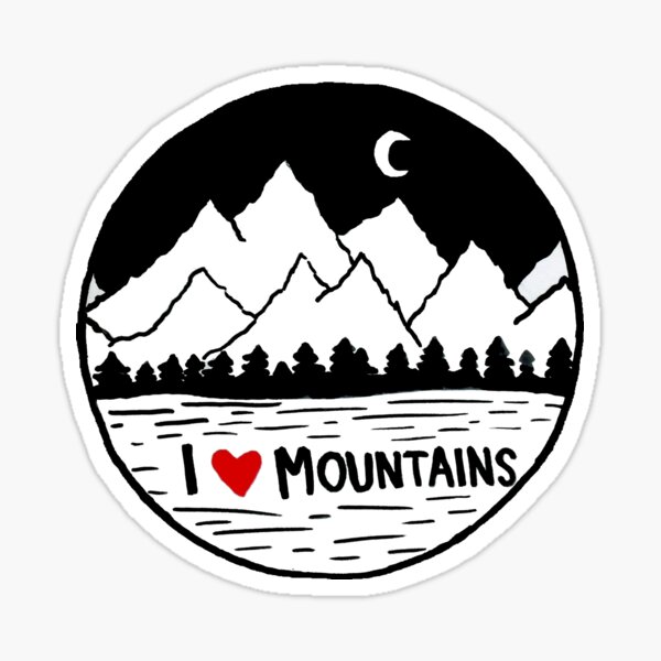 I Heart Mountains Sticker