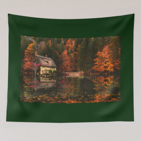 Item preview, Cottage At Autumn Glory Lake designed and sold by Alisonchambers2.