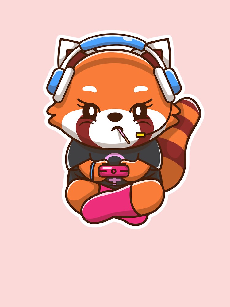 Angry Red Panda Gamer Girl Playing Video Game " T-Shirt for by Funki-Mals | Redbubble