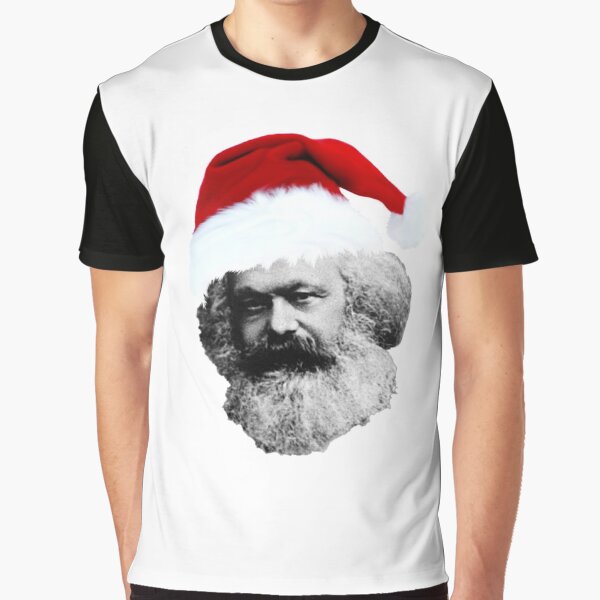 Vista previa del artículo con la obra «Karl Marx con gorro navideño», diseñado y vendido por the-tala.