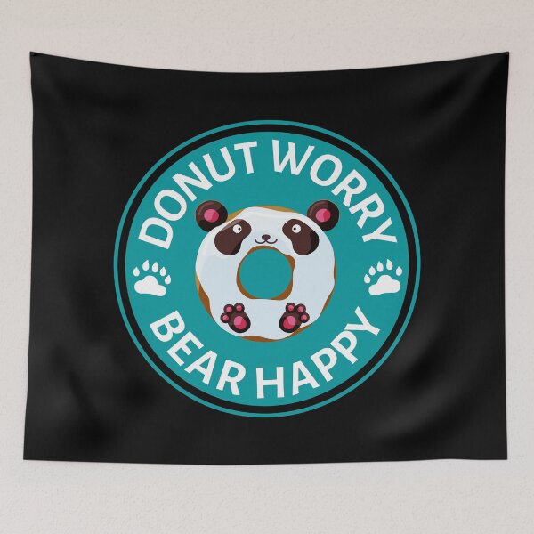 Item preview, Donut worry Bear Happy Panda Pun- Cute Animal Friendly Panda - Gift for Panda Lovers and Donut Lovers designed and sold by CaitU.