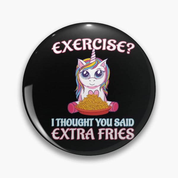 Item preview, Exercise? Extra fries - unicorn with french fries plate designed and sold by dJ-Design.