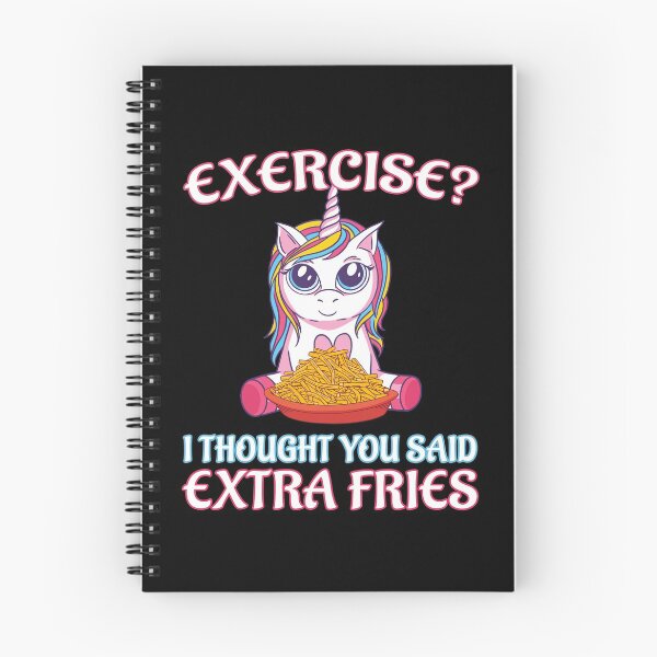 Item preview, Exercise? Extra fries - unicorn with french fries plate designed and sold by dJ-Design.