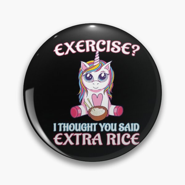 Item preview, Exercise? Extra Rice - unicorn with rice bowl designed and sold by dJ-Design.