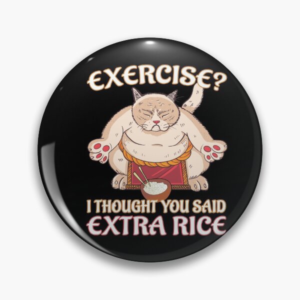 Item preview, Exercise? Extra rice sumo cat with rice bowl designed and sold by dJ-Design.
