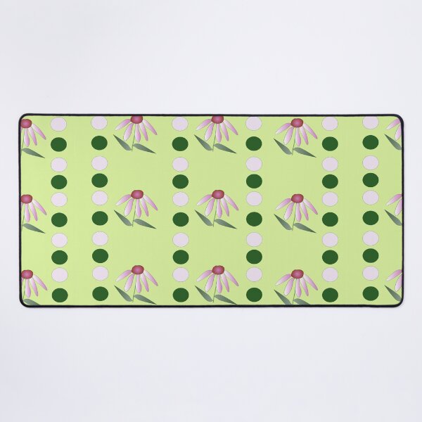 Flowers with dotts Desk Mat