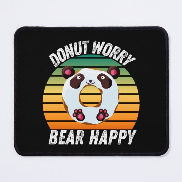 Item preview, Vintage Sunset Donut worry Bear Happy Panda Pun- Cute Animal Friendly Panda - Gift for Panda Lovers and Donut Lovers designed and sold by CaitU.