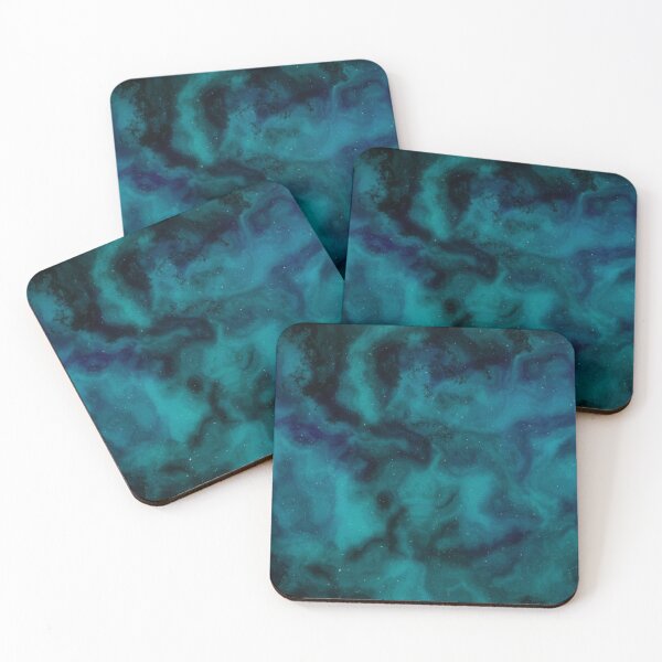 Item preview, Dark Matter Blue and Teal Nebula Gas Cloud Art designed and sold by Tiffany Munro.
