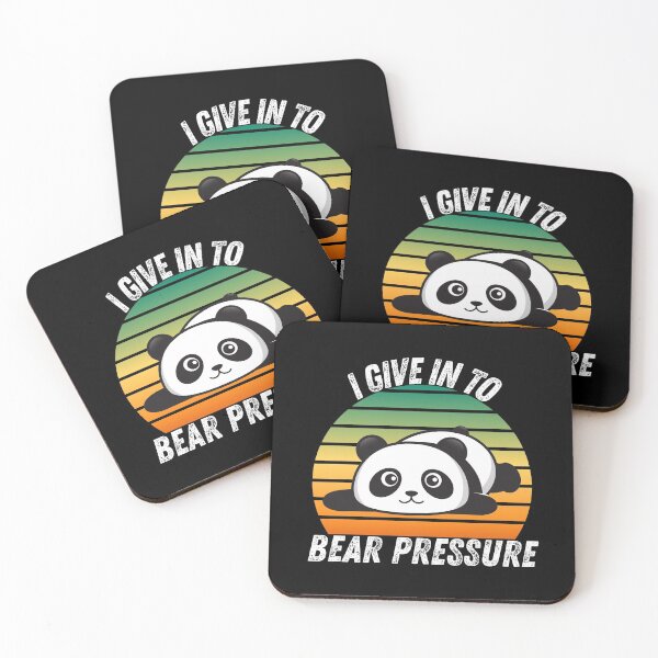 Item preview, Vintage Sunset I give in to Bear Pressure Panda Pun- Cute Animal Friendly Panda - Gift for Panda Lovers designed and sold by CaitU.