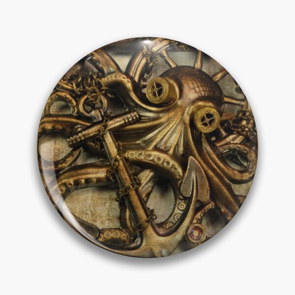 Item preview, Vintage anchor and octopus steampunk designed and sold by CatCoconut-Art.
