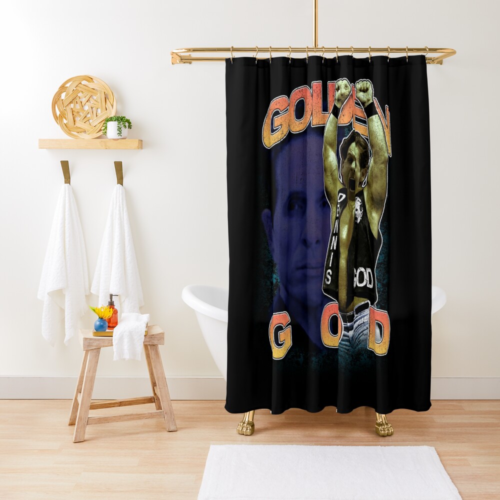 Stone Golden God Shower Curtain