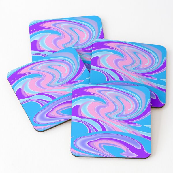Item preview, Abstract pattern liquid marbling in blue purple and pink designed and sold by Tanya Mihe.