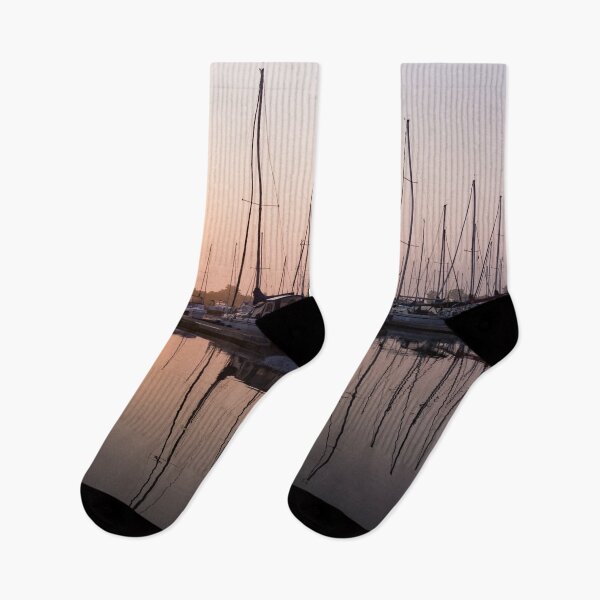 Item preview, Shimmering Pinks - Silky Sunrise With Yachts designed and sold by Georgia Mizuleva.