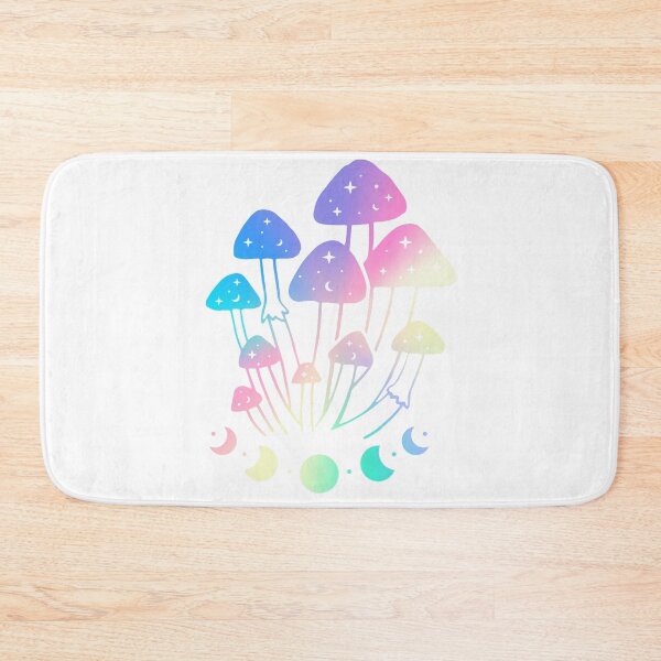 Item preview, Rainbow Colored Whimsical Mushrooms and Moon Phase  designed and sold by Pinkmagenta.