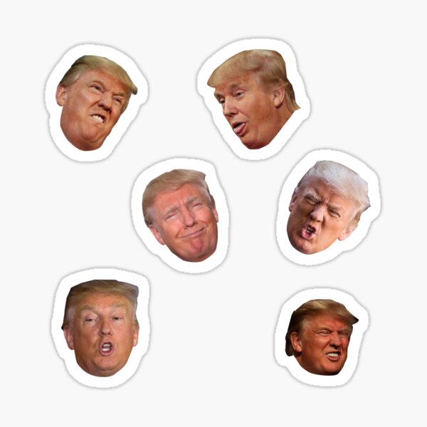 Vista previa del artículo con la obra «graciosas caras de Donald Trump recortadas», diseñado y vendido por Cool Stuff Galore.
