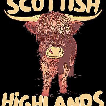 Artwork thumbnail, Scottish Highlands Scotland Highland Cow by Hoiho Adventure Shirts