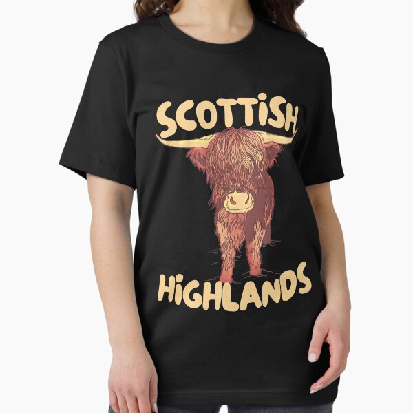 Vista previa del artículo con la obra «Highlands escocesas Escocia Highland Cow», diseñado y vendido por Hoiho Adventure Shirts.
