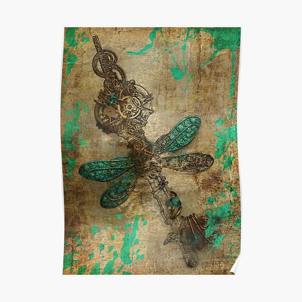 Steampunk dragonfly Poster