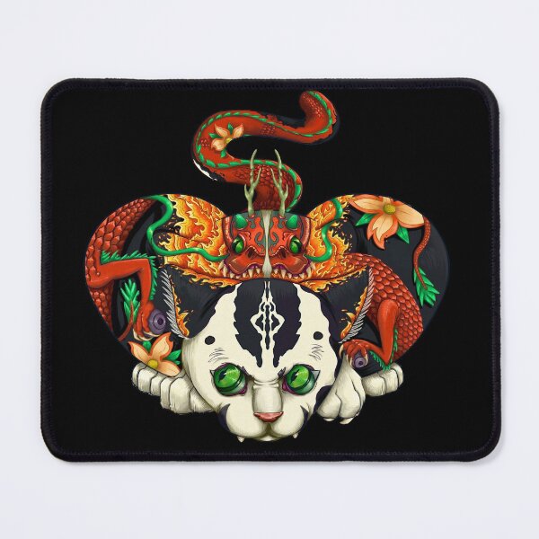 Item preview, Japan Monmon Cat with Tattoos designed and sold by NevermindOnArt.
