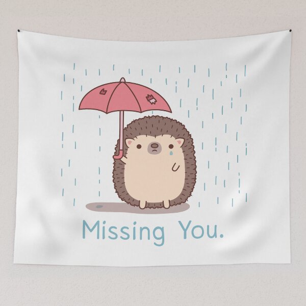 Item preview, Sad Hedgehog With Tore Umbrella In Rain Doodle designed and sold by rustydoodle.