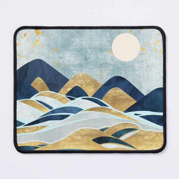 Item preview, Abstract landscape with Japanese wave. art background with Texture gold, marble mountains designed and sold by darkmoonlight-.