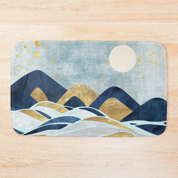Item preview, Abstract landscape with Japanese wave. art background with Texture gold, marble mountains designed and sold by darkmoonlight-.