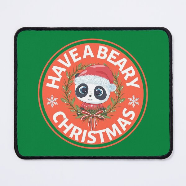 Item preview, Have a Beary Christmas- Cute Animal Friendly Panda - Christmas Panda Bear Gift designed and sold by CaitU.