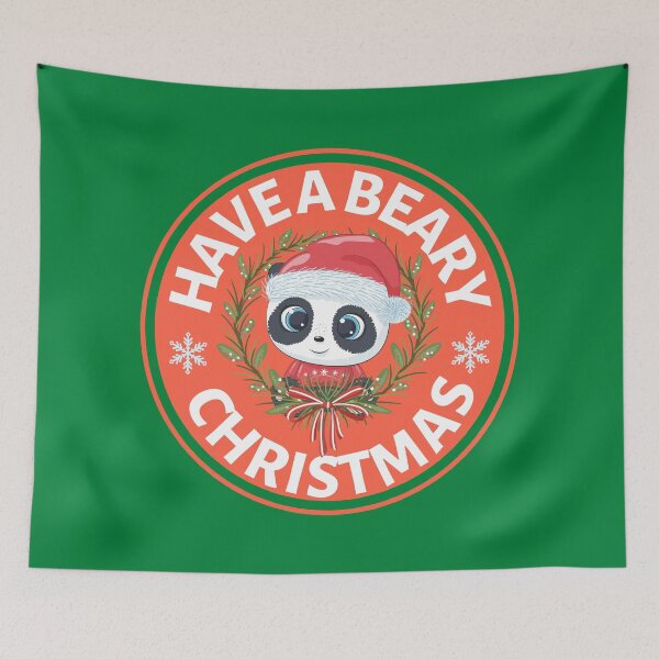 Item preview, Have a Beary Christmas- Cute Animal Friendly Panda - Christmas Panda Bear Gift designed and sold by CaitU.