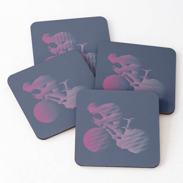 Item preview, Road Cyclist Sprinting Pink Line Art designed and sold by RabeDesigns.