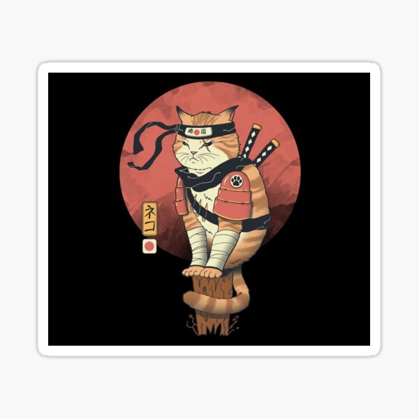 Ninja cat vintage Sticker