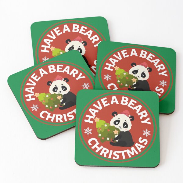 Item preview, Have a Beary Christmas (red)- Cute Animal Friendly Panda - Christmas Panda Bear Gift designed and sold by CaitU.