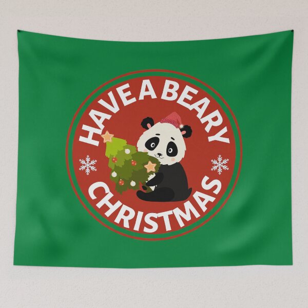 Item preview, Have a Beary Christmas (red)- Cute Animal Friendly Panda - Christmas Panda Bear Gift designed and sold by CaitU.
