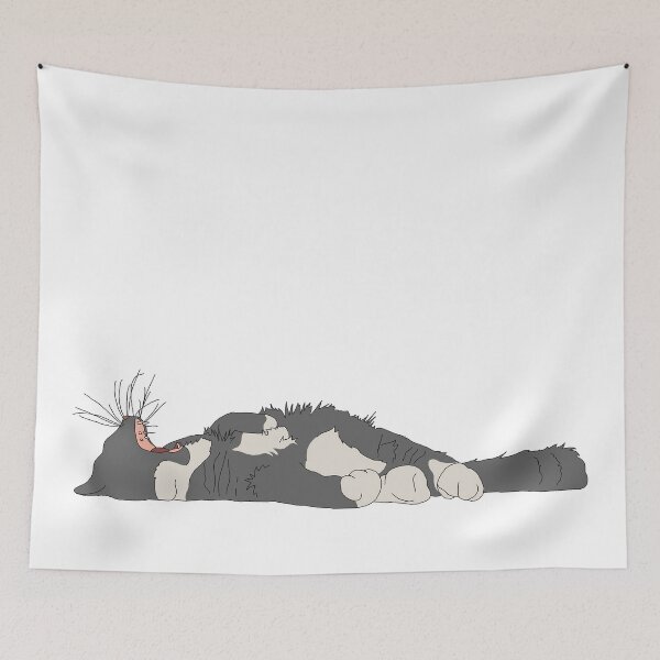 Item preview, Yawning Cat (Grey and White) designed and sold by nklange240.