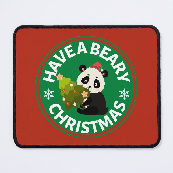 Item preview, Have a Beary Christmas (green)- Cute Animal Friendly Panda - Christmas Panda Bear Gift designed and sold by CaitU.