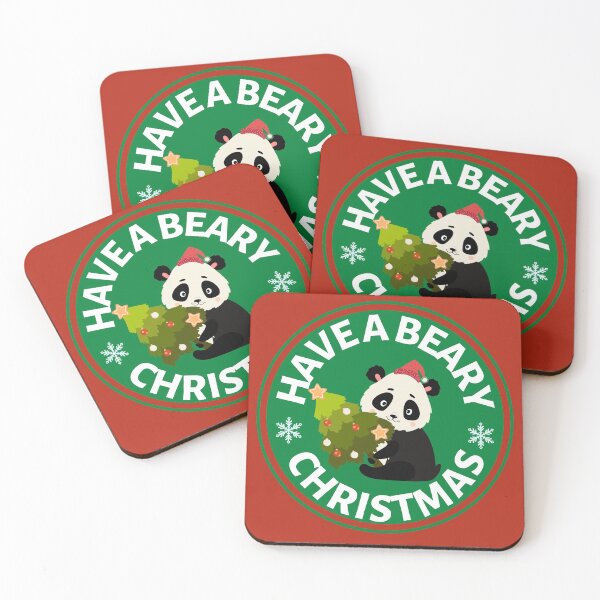Item preview, Have a Beary Christmas (green)- Cute Animal Friendly Panda - Christmas Panda Bear Gift designed and sold by CaitU.