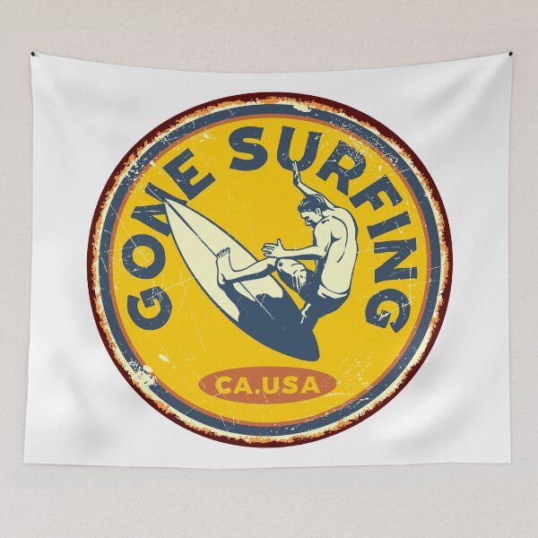 Item preview, Retro Gone Surfing Tag designed and sold by Vector Scout Lab.