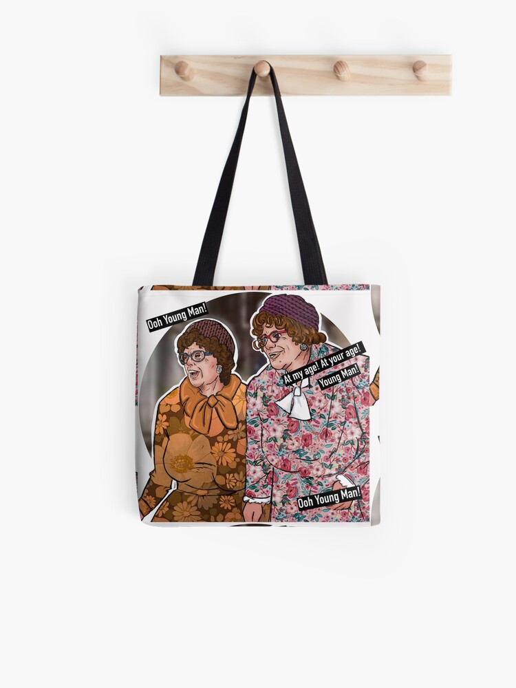 Celebrating the icons Kathy Burke and Harry Enfield as the two old ladies  Tote Bag