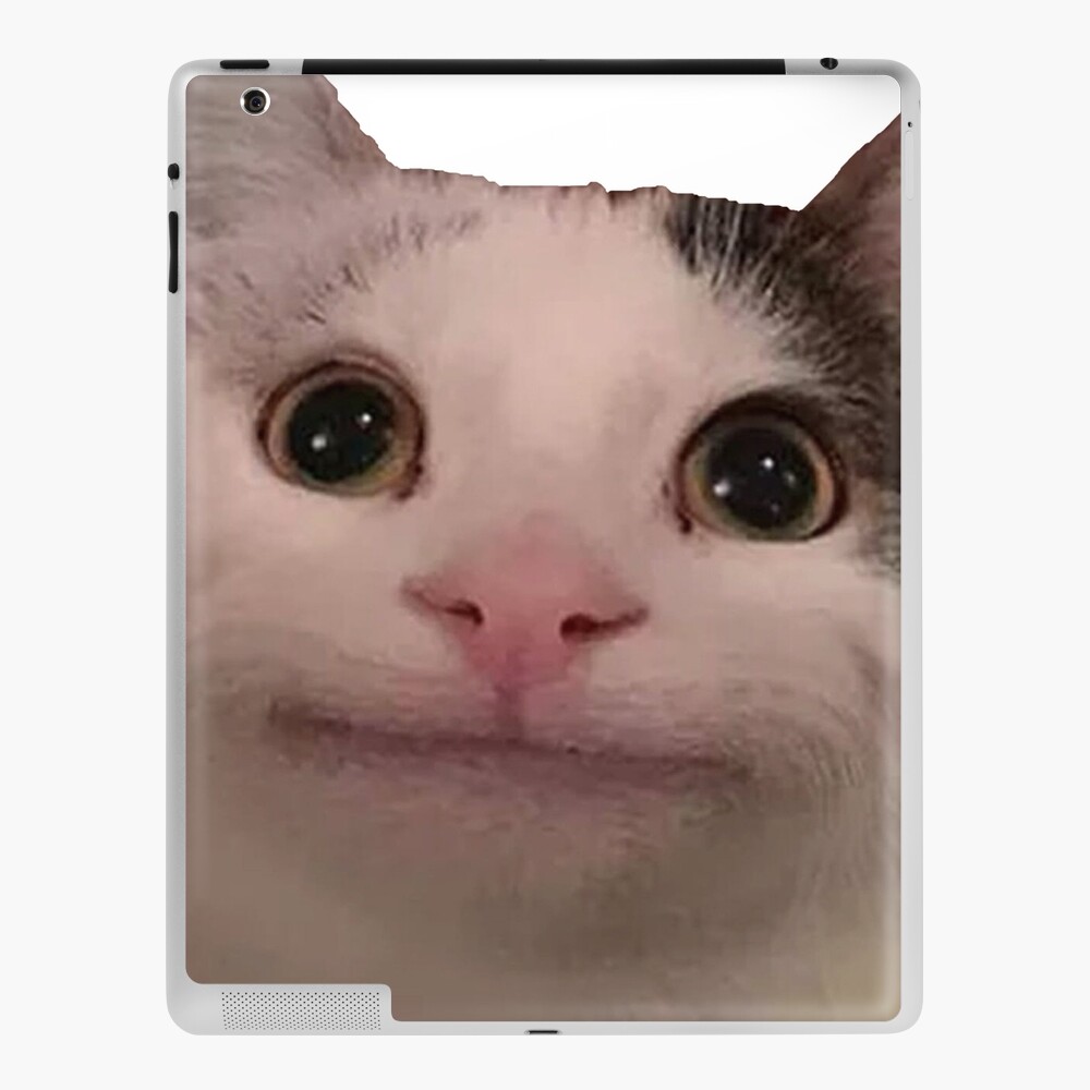 Polite Cat Meme Featuring Cute Beluga Cat A Funny Cat Meme Depicting A Cute  Cat Smiling, Funny Cat Pun And A Happy Cat | iPad Case & Skin