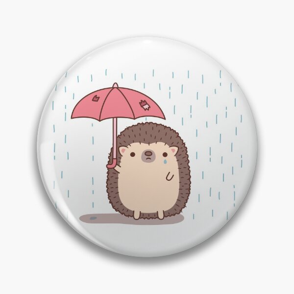 Item preview, Sad Hedgehog Holding Umbrella In Rain Doodle designed and sold by rustydoodle.