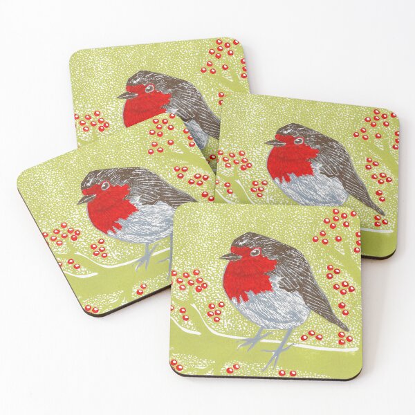 Item preview, Linoprint of Robin in Snow designed and sold by Linocut Lain.