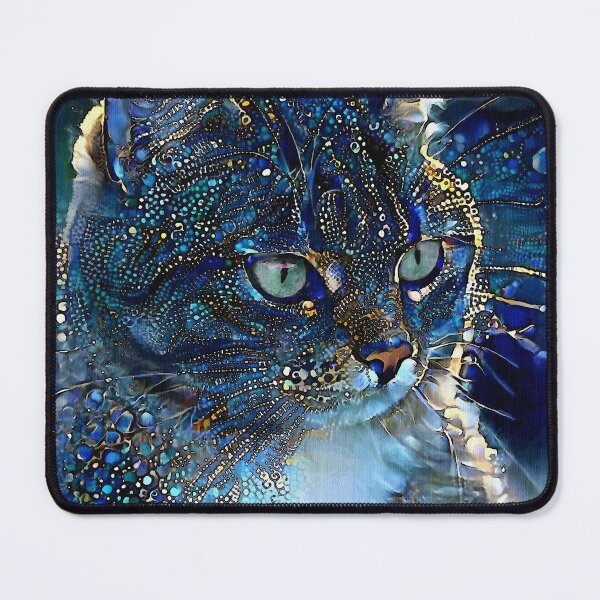 Item preview, Farany, cat, chat, cat, kitty, kitten, chat bleu, blue cat, lea roche paintings designed and sold by L. ROCHE.