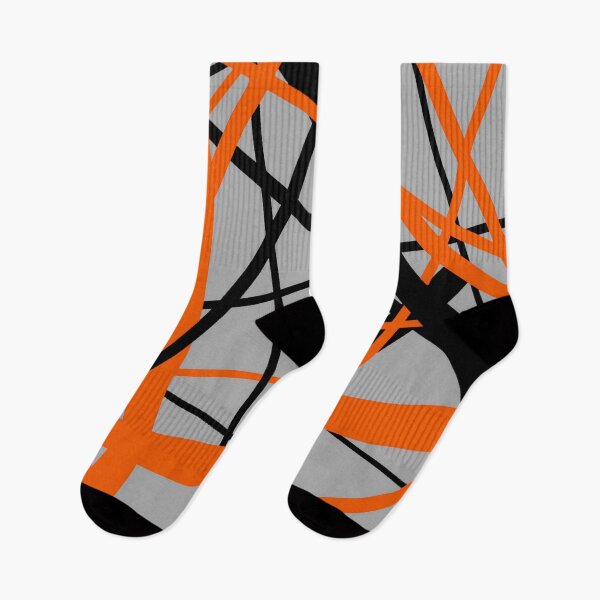 Item preview, Lines Of Orange and Black Geometric Pattern (On Grey) designed and sold by taiche.