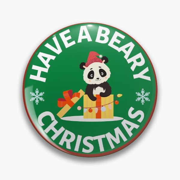 Item preview, Have a Beary Christmas (green)- Cute Animal Friendly Panda - Christmas Panda Bear Gift designed and sold by CaitU.