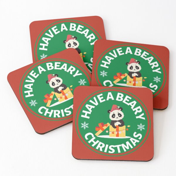 Item preview, Have a Beary Christmas (green)- Cute Animal Friendly Panda - Christmas Panda Bear Gift designed and sold by CaitU.