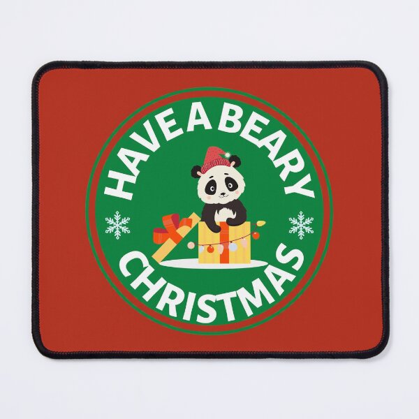Item preview, Have a Beary Christmas (green)- Cute Animal Friendly Panda - Christmas Panda Bear Gift designed and sold by CaitU.