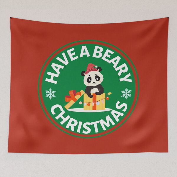 Item preview, Have a Beary Christmas (green)- Cute Animal Friendly Panda - Christmas Panda Bear Gift designed and sold by CaitU.