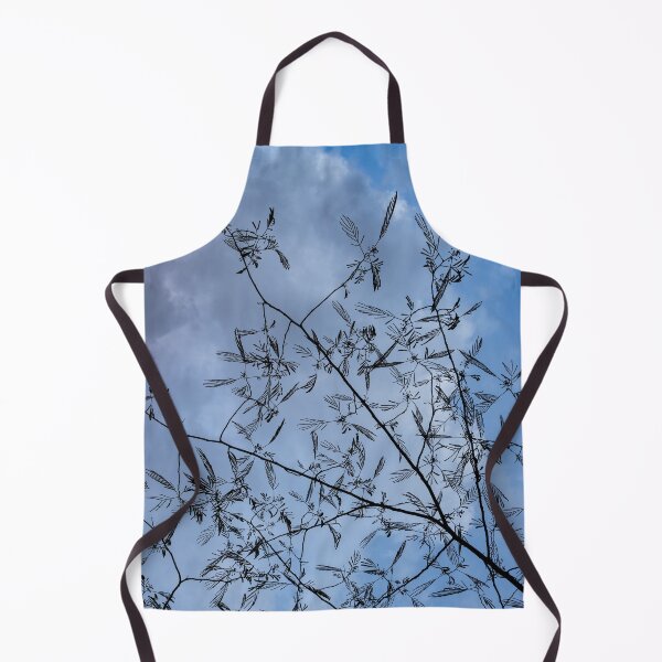 Item preview, Graceful Lace in the Sky - Mimosa Leaves and Buds Against Dusk Clouds - Vertical View Upwards Right designed and sold by Georgia Mizuleva.
