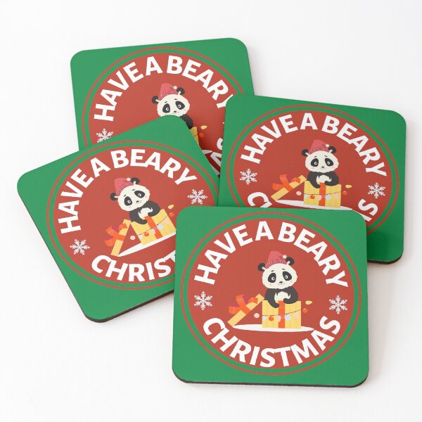 Item preview, Have a Beary Christmas (red)- Cute Animal Friendly Panda - Christmas Panda Bear Gift designed and sold by CaitU.